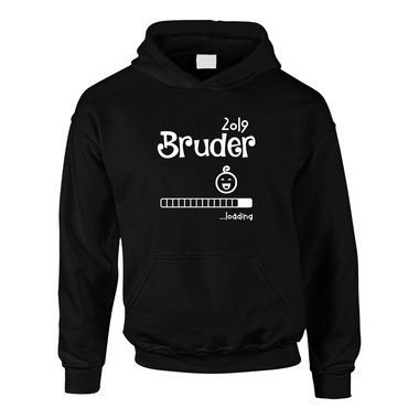 Kinder Hoodie - Bruder 2019 loading schwarz-cyan 98-104