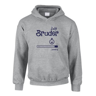 Kinder Hoodie - Bruder 2019 loading schwarz-cyan 98-104