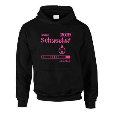 Kinder Hoodie - Groe Schwester 2019 loading dunkelblau-weiss 98-104