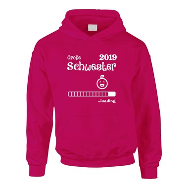 Kinder Hoodie - Groe Schwester 2019 loading dunkelblau-weiss 98-104