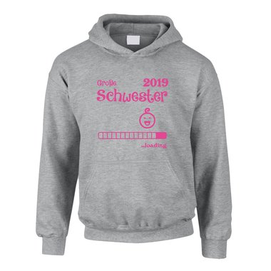 Kinder Hoodie - Groe Schwester 2019 loading dunkelblau-weiss 98-104