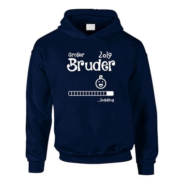 Kinder Hoodie - Groer Bruder 2019 loading schwarz-weiss 152-158