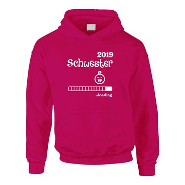 Kinder Hoodie - Schwester 2019 loading dunkelblau-weiss 98-104