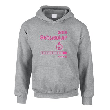 Kinder Hoodie - Schwester 2019 loading dunkelblau-weiss 98-104