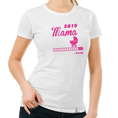 Damen T-Shirt - Mama 2019 loading gelb-schwarz XXL