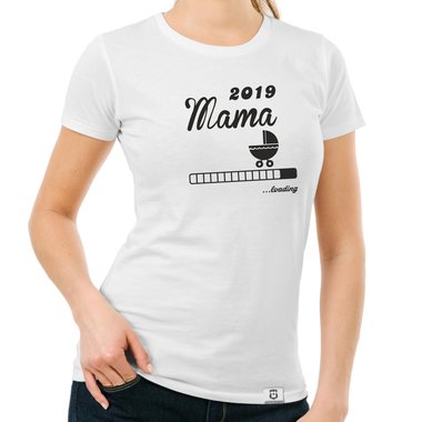 Damen T-Shirt - Mama 2019 loading gelb-schwarz XXL