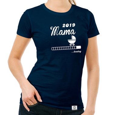 Damen T-Shirt - Mama 2019 loading gelb-schwarz XXL