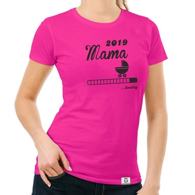 Damen T-Shirt - Mama 2019 loading gelb-schwarz XXL