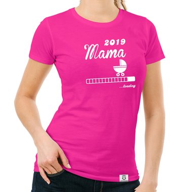 Damen T-Shirt - Mama 2019 loading gelb-schwarz XXL