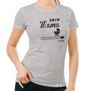 Damen T-Shirt - Mama 2019 loading gelb-schwarz XXL