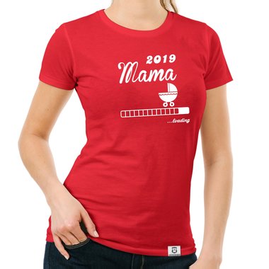 Damen T-Shirt - Mama 2019 loading gelb-schwarz XXL