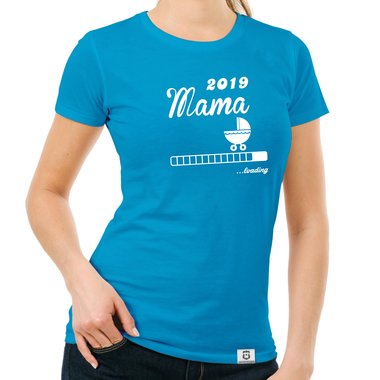 Damen T-Shirt - Mama 2019 loading gelb-schwarz XXL