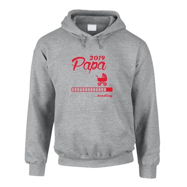 Herren Hoodie - Papa 2019 loading grau-dunkelgrn XS