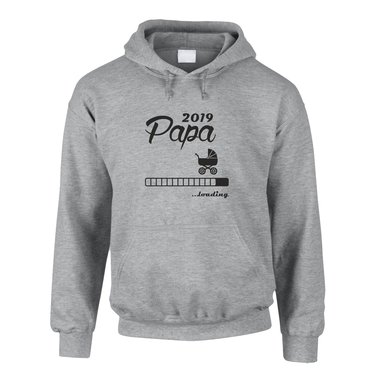 Herren Hoodie - Papa 2019 loading grau-dunkelgrn XS