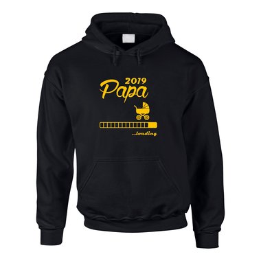 Herren Hoodie - Papa 2019 loading grau-dunkelgrn XS