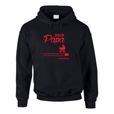 Herren Hoodie - Papa 2019 loading grau-dunkelgrn XS