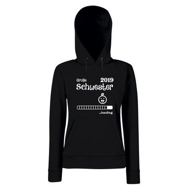 Damen Hoodie - Groe Schwester 2019 loading schwarz-weiss L