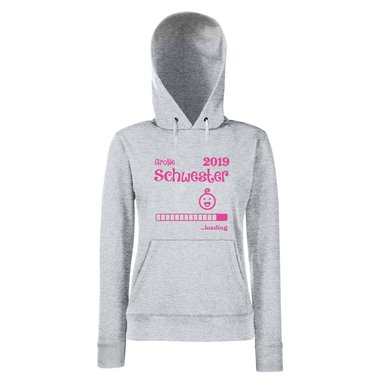 Damen Hoodie - Groe Schwester 2019 loading schwarz-weiss L