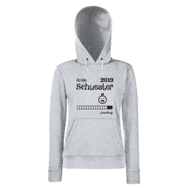 Damen Hoodie - Groe Schwester 2019 loading schwarz-weiss L