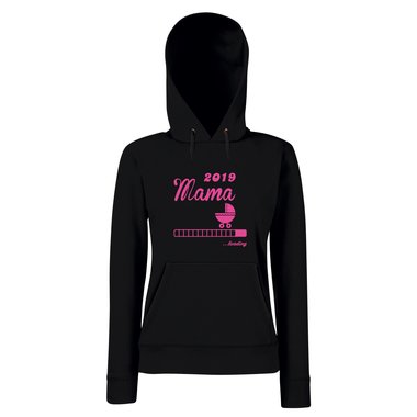 Damen Hoodie - Mama 2019 loading fuchsia-schwarz XS