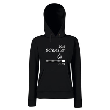 Damen Hoodie - Schwester 2019 loading schwarz-weiss L