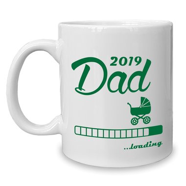 Kaffeebecher - Tasse - Dad 2019 loading weiss-cyan