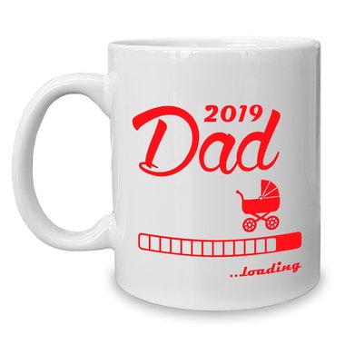 Kaffeebecher - Tasse - Dad 2019 loading weiss-cyan