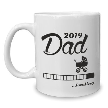 Kaffeebecher - Tasse - Dad 2019 loading weiss-cyan