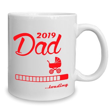 Kaffeebecher - Tasse - Dad 2019 loading weiss-schwarz