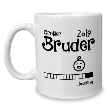 Kaffeebecher - Tasse - Groer Bruder 2019 loading weiss-cyan