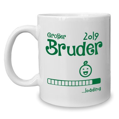 Kaffeebecher - Tasse - Groer Bruder 2019 loading weiss-schwarz