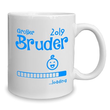 Kaffeebecher - Tasse - Groer Bruder 2019 loading weiss-schwarz