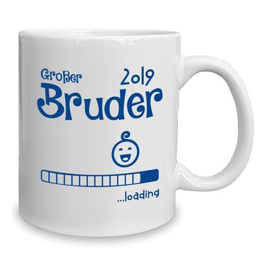 Kaffeebecher - Tasse - Groer Bruder 2019 loading weiss-schwarz