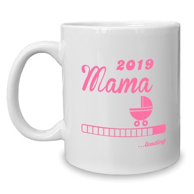 Kaffeebecher - Tasse - Mama 2019 loading weiss-cyan