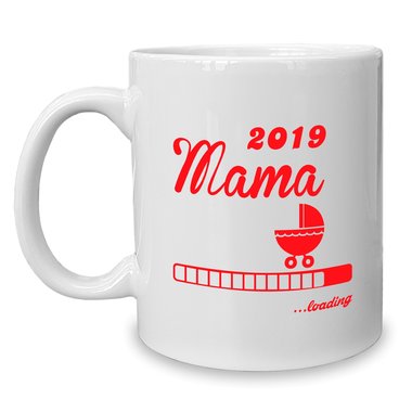 Kaffeebecher - Tasse - Mama 2019 loading weiss-cyan