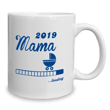 Kaffeebecher - Tasse - Mama 2019 loading weiss-cyan