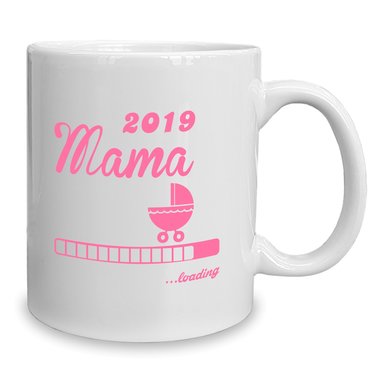 Kaffeebecher - Tasse - Mama 2019 loading weiss-cyan