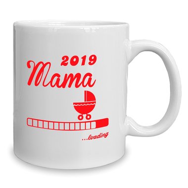 Kaffeebecher - Tasse - Mama 2019 loading weiss-cyan