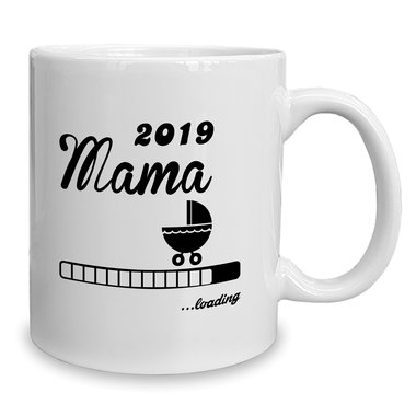 Kaffeebecher - Tasse - Mama 2019 loading weiss-cyan