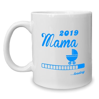 Kaffeebecher - Tasse - Mama 2019 loading weiss-cyan