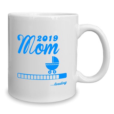 Kaffeebecher - Tasse - Mom 2019 loading weiss-cyan