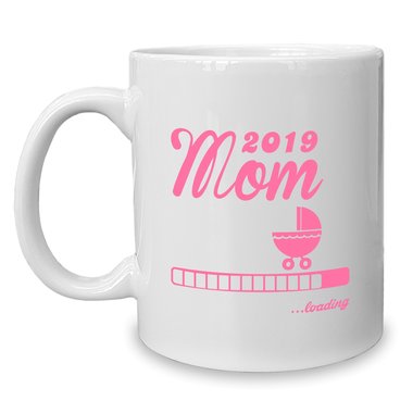 Kaffeebecher - Tasse - Mom 2019 loading weiss-cyan