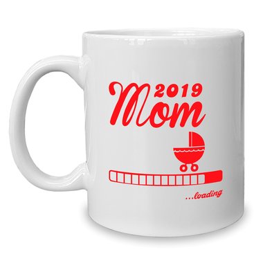 Kaffeebecher - Tasse - Mom 2019 loading weiss-cyan