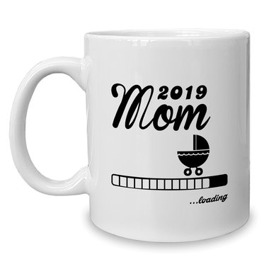 Kaffeebecher - Tasse - Mom 2019 loading weiss-cyan