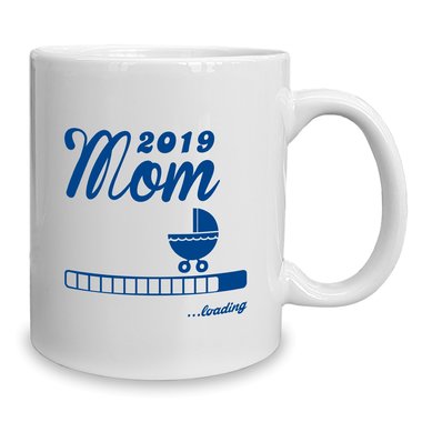 Kaffeebecher - Tasse - Mom 2019 loading weiss-cyan