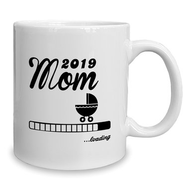 Kaffeebecher - Tasse - Mom 2019 loading weiss-cyan