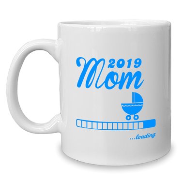 Kaffeebecher - Tasse - Mom 2019 loading weiss-cyan