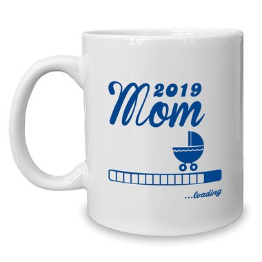 Kaffeebecher - Tasse - Mom 2019 loading weiss-cyan