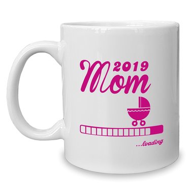 Kaffeebecher - Tasse - Mom 2019 loading weiss-rosa