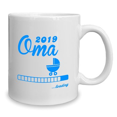 Kaffeebecher - Tasse - Oma 2019 loading weiss-cyan